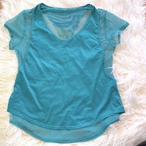 Blue Lululemon Shirt With Tank Over